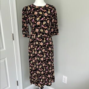 Loft Petite Floral Ruffle Sleeve